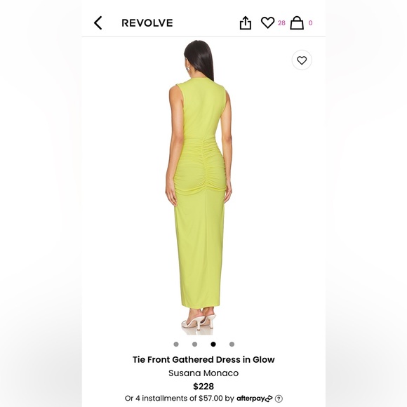 Susana Monaco Tie Front Gathered Dress in Glow - Picture 4 of 5